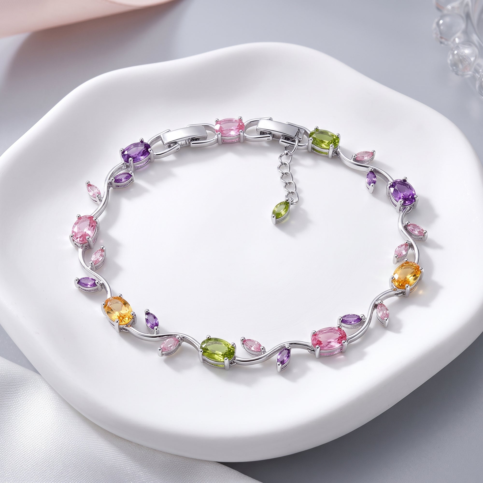 Tulip Bracelet – Elegant Floral Jewelry | Silver Plated | Vionmart