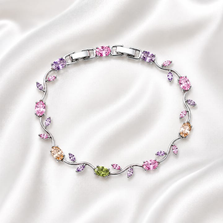Tulip Bracelet – Elegant Floral Jewelry | Silver Plated | Vionmart