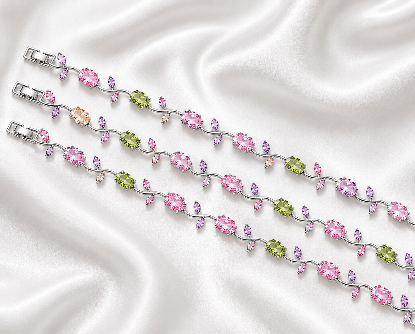 Tulip Bracelet – Elegant Floral Jewelry | Silver Plated | Vionmart