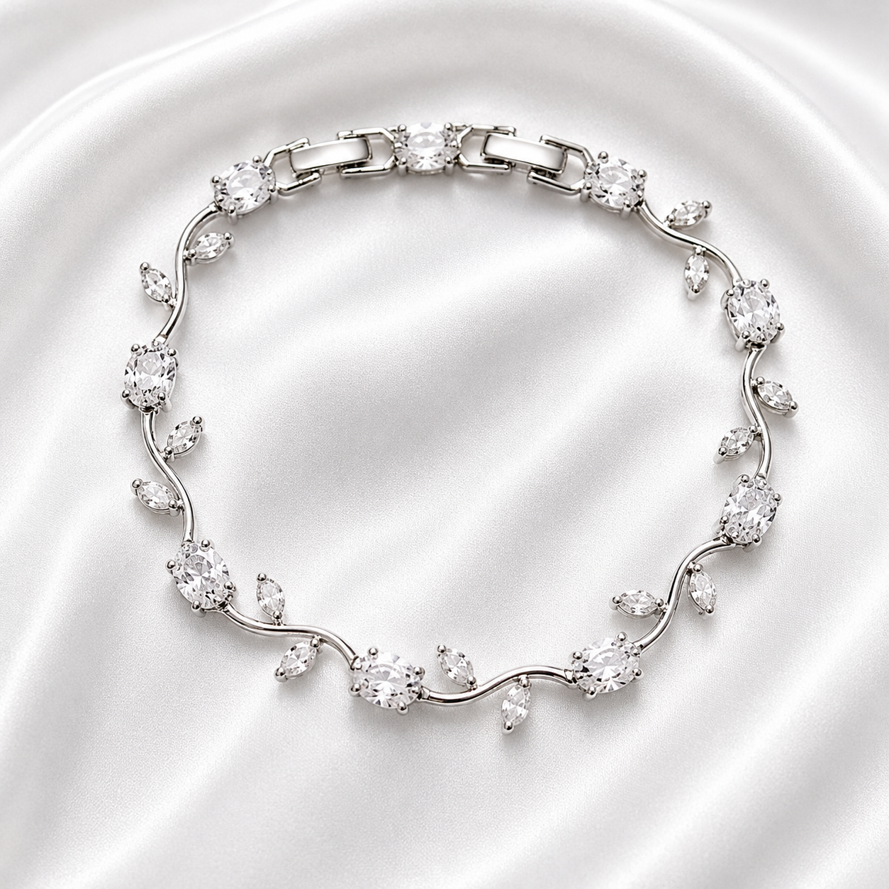 Tulip Bracelet – Elegant Floral Jewelry | Silver Plated | Vionmart